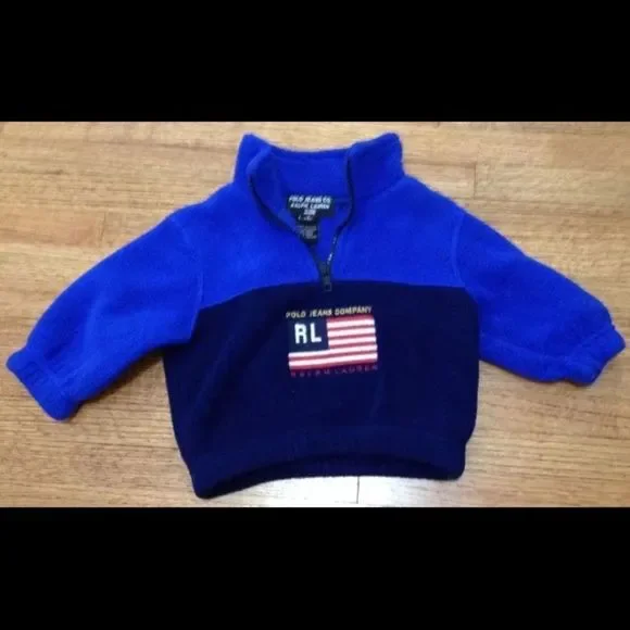 Ralph Lauren Blue Half Zip Jacket 3-6 Mo - Picture 2 of 6